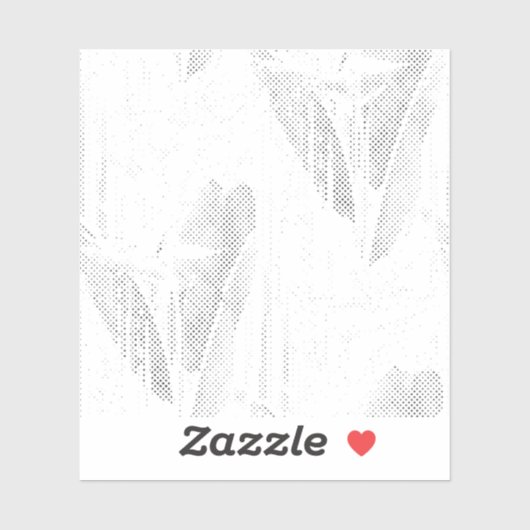 Line art, Seashell, Harp Custom-Cut Vinyl Sticker シール (シート)