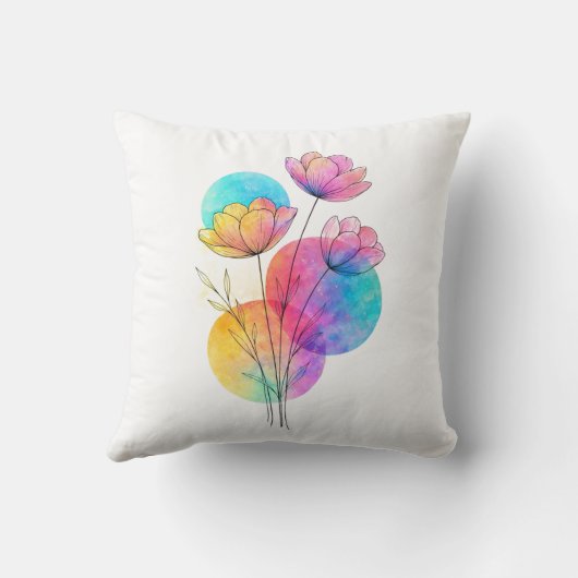 Line art throw pillow クッション (裏面)