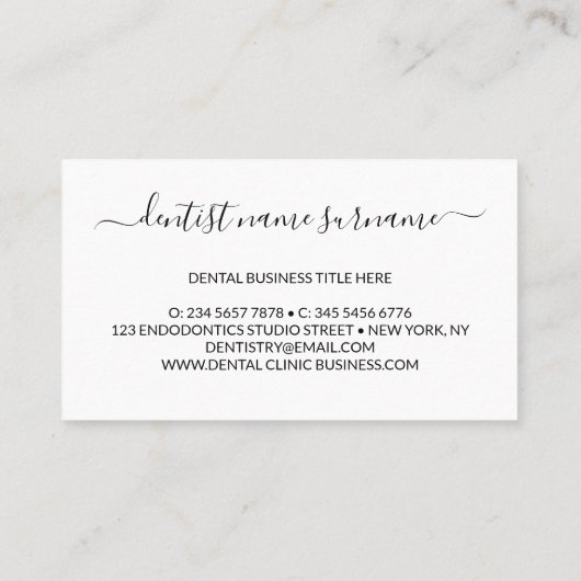 Line Art Tooth Whitening Dental Clinic 名刺 (裏面)