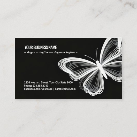 Line Art Wings: Modern Business Card Design 名刺 (裏面)