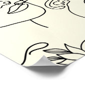 Line Art Women Illustrations Modern Minimalist  ポスター (角)