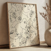 Line Art Women Illustrations Modern Minimalist  ポスター