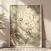 Line Art Women Illustrations Modern Minimalist  ポスター