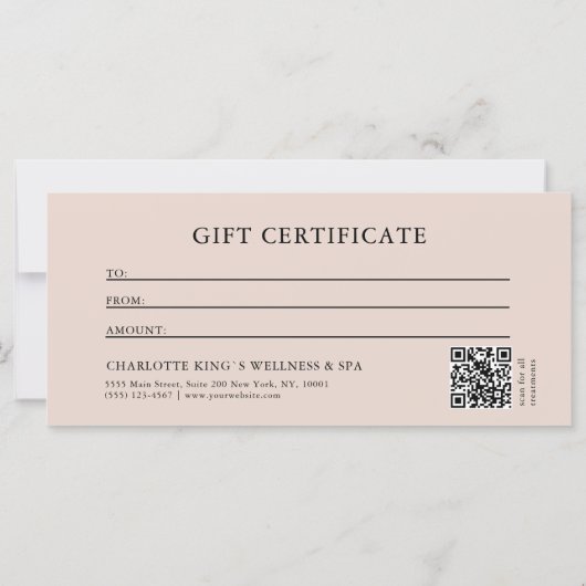  Line Art Yoga Woman QR Code Gift Certificate (裏面)