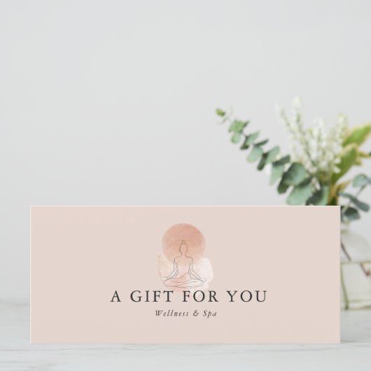  Line Art Yoga Woman QR Code Gift Certificate (スタンド正面)