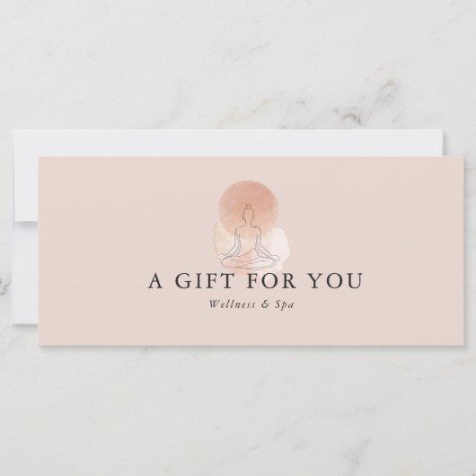  Line Art Yoga Woman QR Code Gift Certificate (正面)