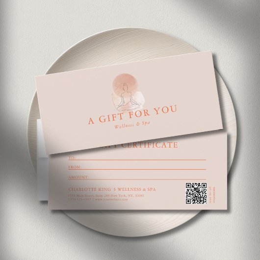  Line Art Yoga Woman QR Code Gift Certificate