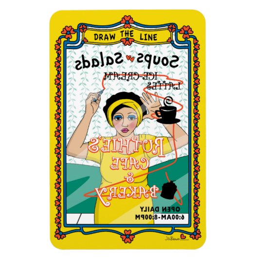 Line_B_4x6冷蔵庫磁石を描画する マグネット (縦)