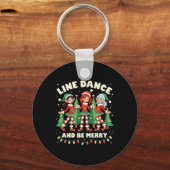 Line Dance And Be Merry Xmas Cute Elf Dancers Cost キーホルダー (正面)
