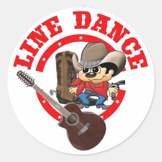 Line Dance Aufkleber Roy groß ラウンドシール (正面)