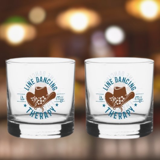 Line Dancing Is My Therapy Funny Dance ウイスキーグラス