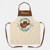 Line Dancing Is My Therapy Funny Dance Monogram エプロン (正面)