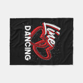 Line Dancing Lover Cowboy Valentines Day Gift Line フリースブランケット (正面(横))