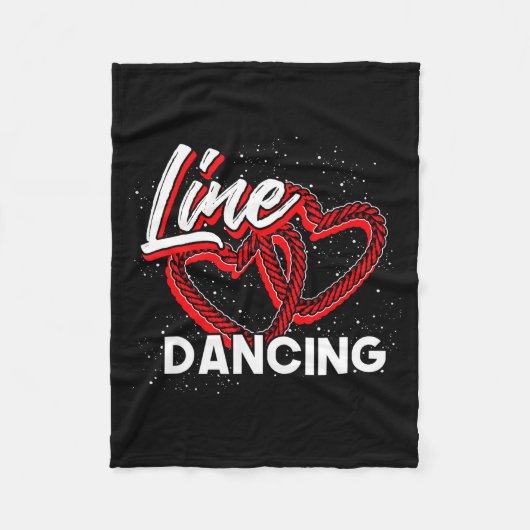Line Dancing Lover Cowboy Valentines Day Gift Line フリースブランケット (正面)