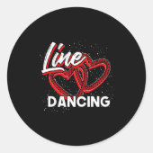 Line Dancing Lover Cowboy Valentines Day Gift Line ラウンドシール (正面)
