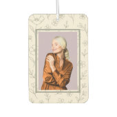 Line Drawing Floral Custom Name カーエアーフレッシュナー (正面)