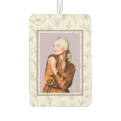 Line Drawing Floral Custom Name カーエアーフレッシュナー (裏面)