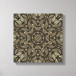 Line Drawing Sepia Tan Abstract Calm Home Wall Art キャンバスプリント