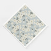 Line Drawn Peony in Cream on Light Blue-Napkin (コーナー)