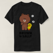 Line Friends Brown and Sally Speech Bubbles Premiu Tシャツ (デザイン正面)