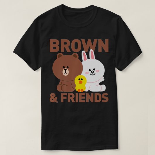 Line Friends Brown & Friends Trio Premium Tシャツ (デザイン正面)