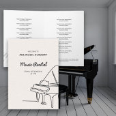 Line Grand Piano Music Recital Program Invitation 招待状