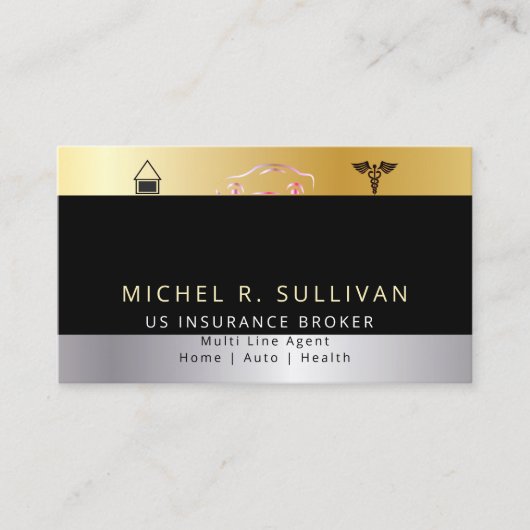 Line Insurance Agent Home数々の自動ビジネスカード 名刺 (正面)