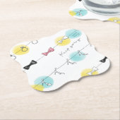 Line Line Ribbon Shoes in White ペーパーコースター (アングル)