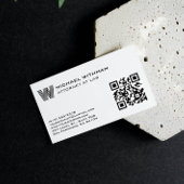 LINE MONOGRAM  MASCULINE QR ATTORNEY ACCOUNTANT 名刺