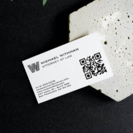 LINE MONOGRAM  MASCULINE QR ATTORNEY ACCOUNTANT 名刺