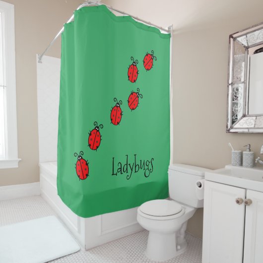 Line of Ladybugs Shower Curtain シャワーカーテン (インサイチュ)