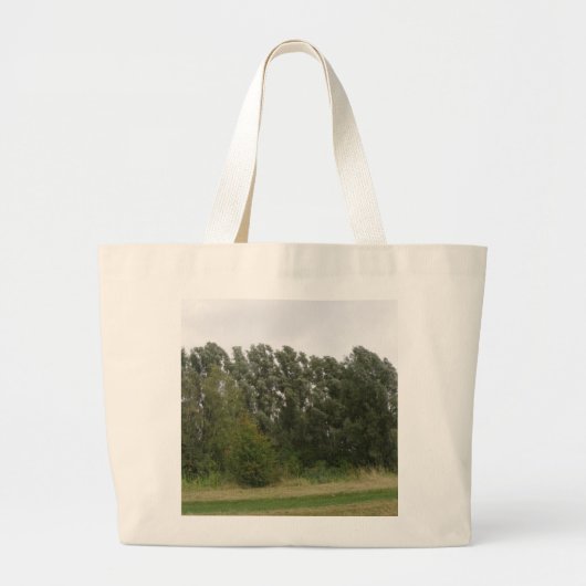 Line of Leanning Trees Landscapeバッグ ラージトートバッグ (正面)