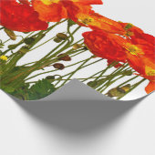 Line of red poppies isolatedart, background, beaut ラッピングペーパー (角)