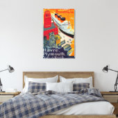 Line Travelフランスの Poster, Havre to Plymouth, NY キャンバスプリント (インサイチュ (寝室))