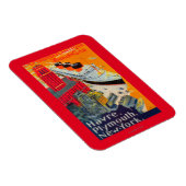 Line Travelフランスの Poster, Havre to Plymouth, NY マグネット (右側)