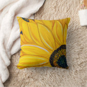 LineAのヒマワリのデュオの絵画 クッション (ブランケット)