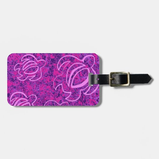 LineAピンクのHonu ラゲッジタグ (正面横)