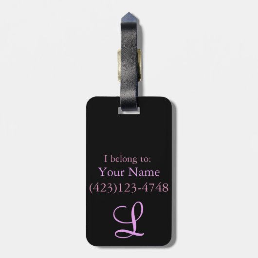 LineAピンクのHonu ラゲッジタグ (裏面縦)