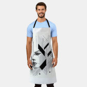 Linear Abstract Portrait  エプロン (着用した状態)