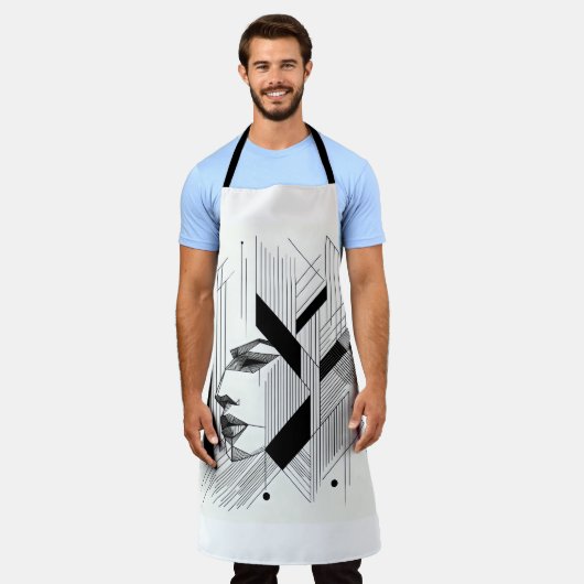 Linear Abstract Portrait  エプロン (着用した状態)