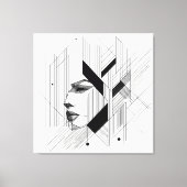 Linear Abstract Portrait キャンバスプリント (正面)
