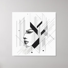 Linear Abstract Portrait キャンバスプリント