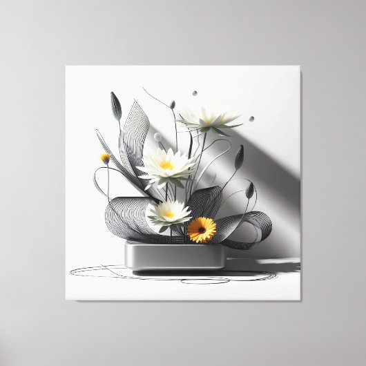 Linear Bloom in Metal キャンバスプリント (正面)