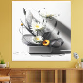 Linear Bloom in Metal キャンバスプリント (インサイチュ (リビング))