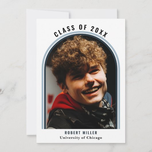 Linear Blue Arch写真卒業のお知らせ 招待状 (正面)