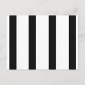 Linear Chic Black And White Stripes Baby Invite ポストカード (裏面)