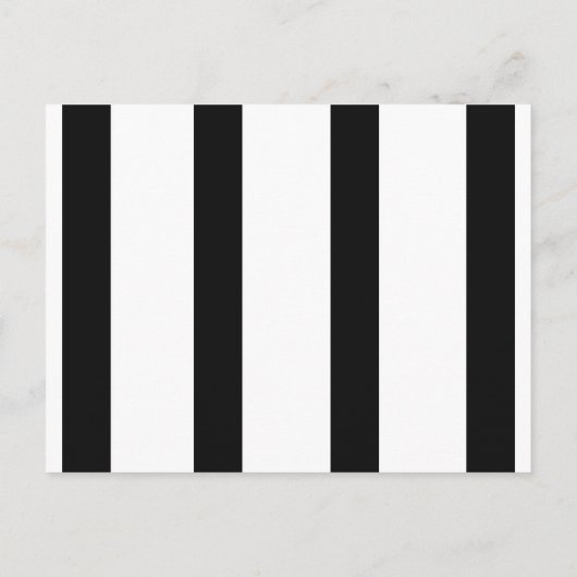 Linear Chic Black And White Stripes Baby Invite Br ポストカード (裏面)