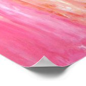 'Linear Color'ピンクとオレンジの抽象芸術アート ポスター (角)