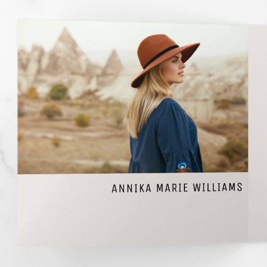 Linear Graduate 数々の Photo Three Fold発表 三つ折り案内状 (内部最初)