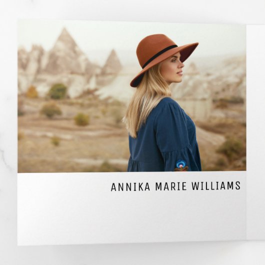 Linear Graduate 数々の Photo Three Fold発表 三つ折り案内状 (内部最初)